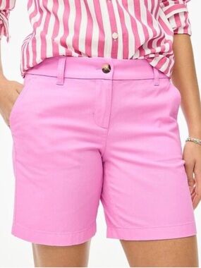J. Crew Lotus Blossom Pink Women's Chino Shorts 100% Cotton Size 6